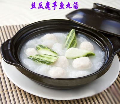 丝瓜魔芋鱼丸汤